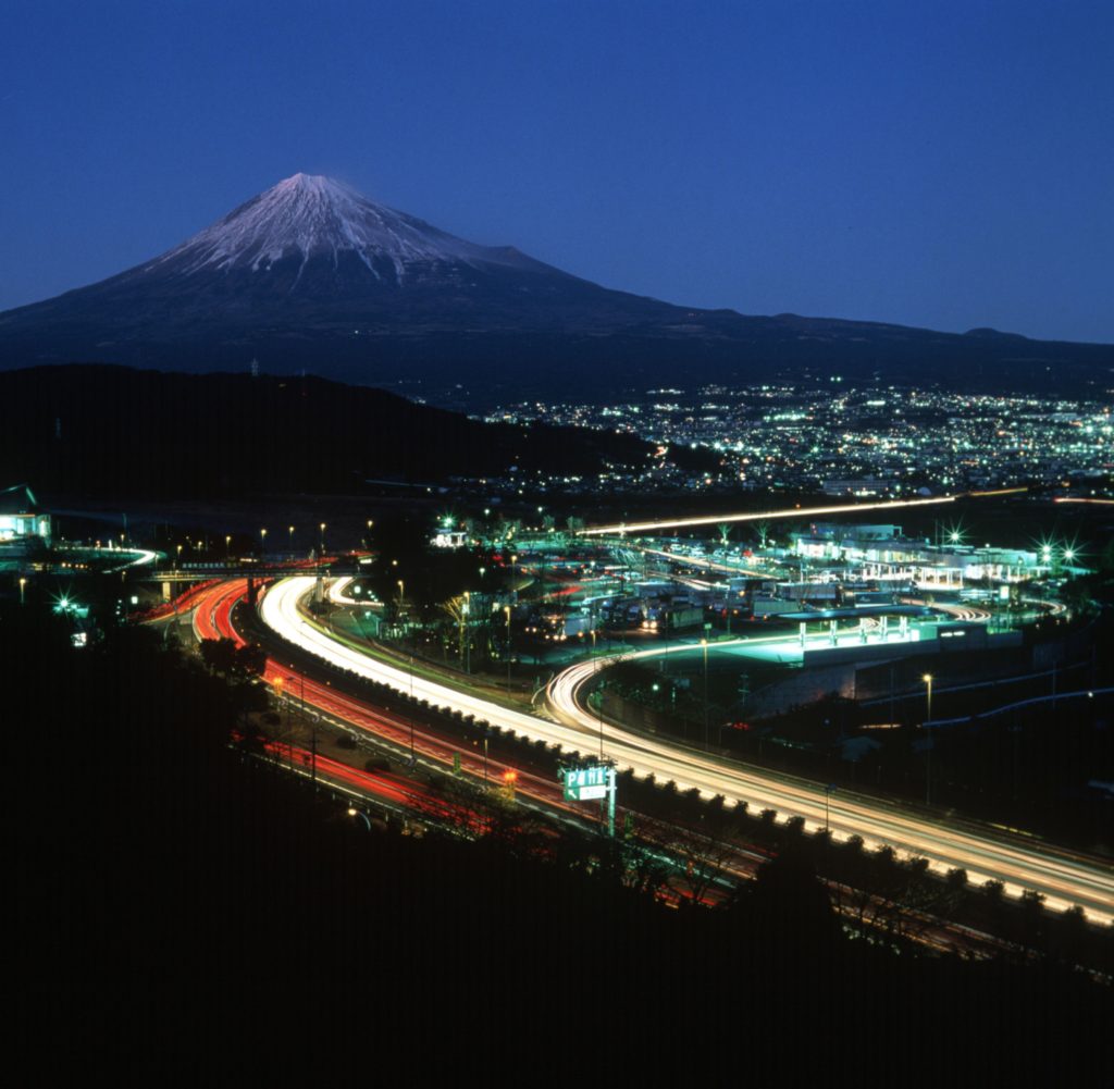 Night view and Mt. Fuji